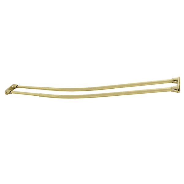 Kingston Brass 6072 Stainless Steel Adjustable Double Curved Shower Curtain Rod, Polished Brass - CCD2172