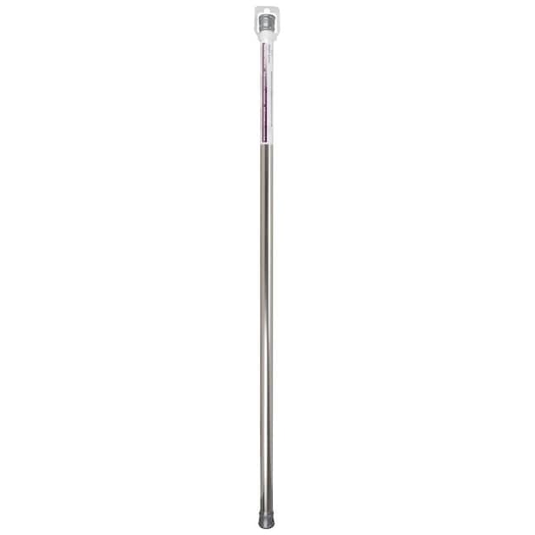 Simple Spaces Shower Curtain Rod, 7-1/2 lb, 41 to 76 in L Adjustable, 1 in Dia Rod, Steel, Brushed Nickel - SD-SR41-BN