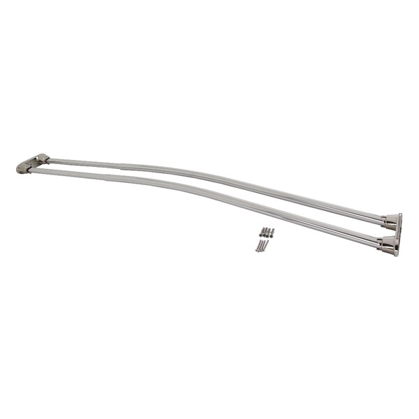 Kingston Brass 6072 Stainless Steel Adjustable Double Curved Shower Curtain Rod, Polished Nickel - CCD2176