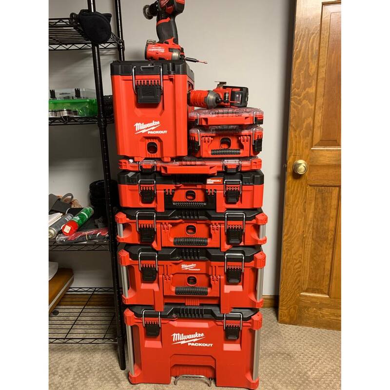 Milwaukee PACKOUT 10 in. Compact Portable Tool Box with Adjustable Dividers and Interior Storage Tray - 48-22-8422