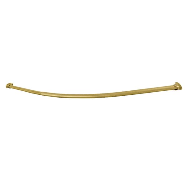 Kingston Brass 4760 Stainless Steel Adjustable Curved Shower Curtain Rod, Brushed Brass - CC3177