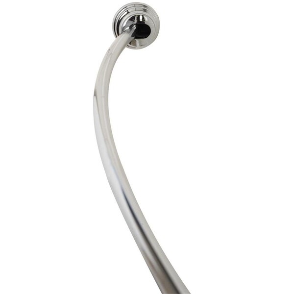 Zenna Home 50 x 72 in. Aluminum Adjustable Dual Mount Curved Shower Rod, Chrome - 272112