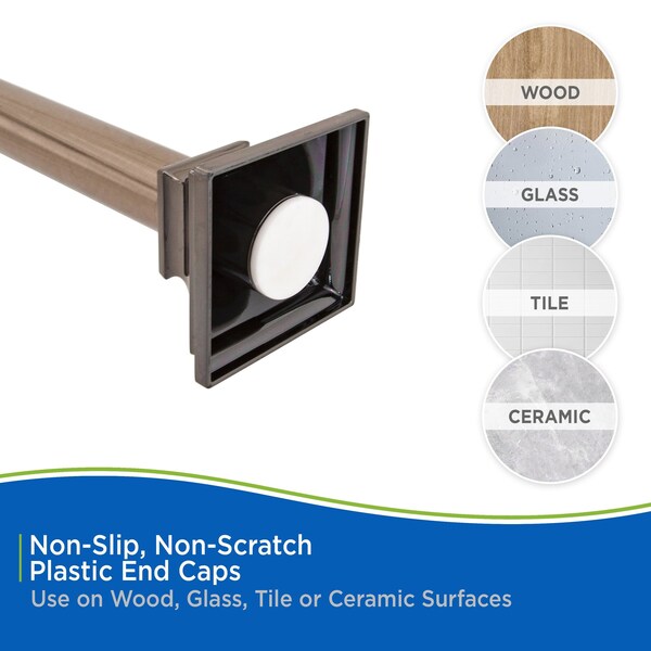 Kenney Mfg Twist & Fit No Tools Katrina Decorative Tension Shower Curtain Rod, 42-72in, Oil Rubbed Bronze - KN911C/38HUS