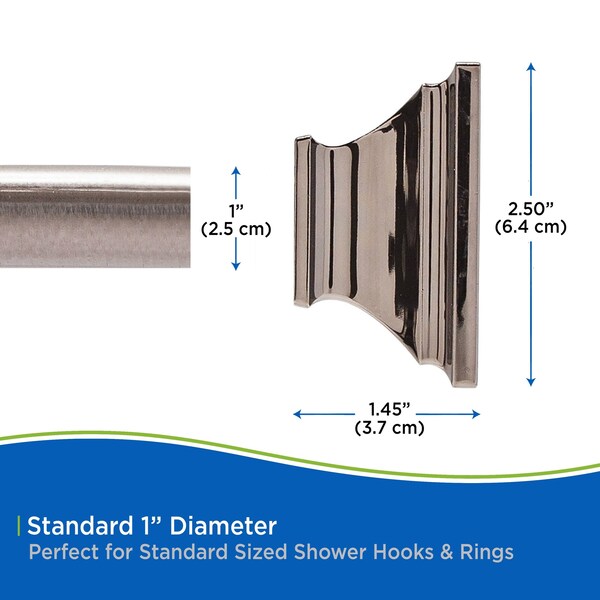Kenney Mfg Twist & Fit No Tools Katrina Decorative Tension Shower Curtain Rod, 42-72in, Oil Rubbed Bronze - KN911C/38HUS