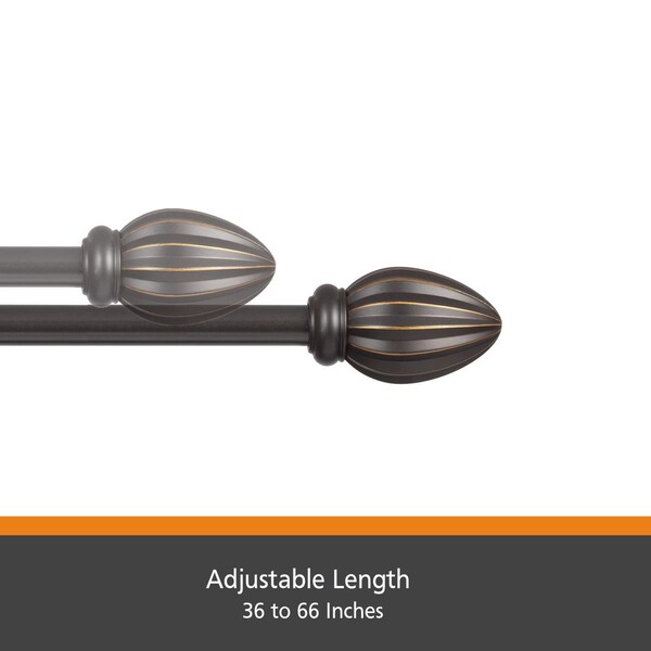Kenney Mfg Kenney Oil Rubbed Bronze Fast Fit Bailey Curtain Rod 36 in. L X 66 in. L - KN75246