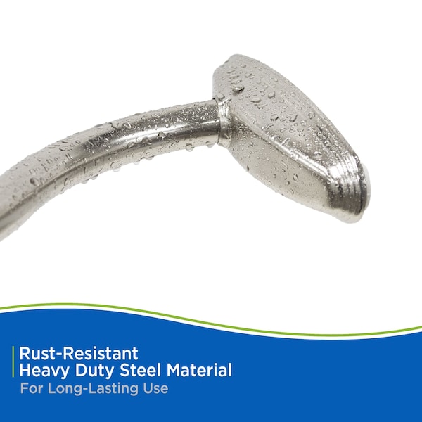 Kenney Mfg Twist & Fit No Tools Curved Tension Shower Curtain Rod, 57-72in, Brushed Nickel - KN60961