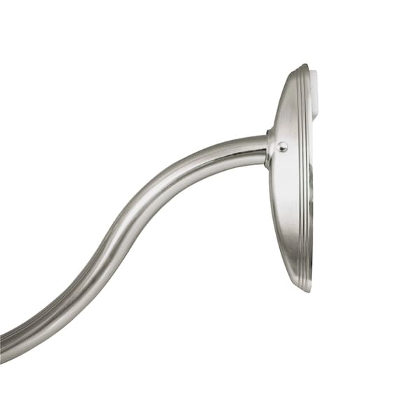 Kenney Mfg Twist & Fit No Tools Curved Tension Shower Curtain Rod, 57-72in, Brushed Nickel - KN60961