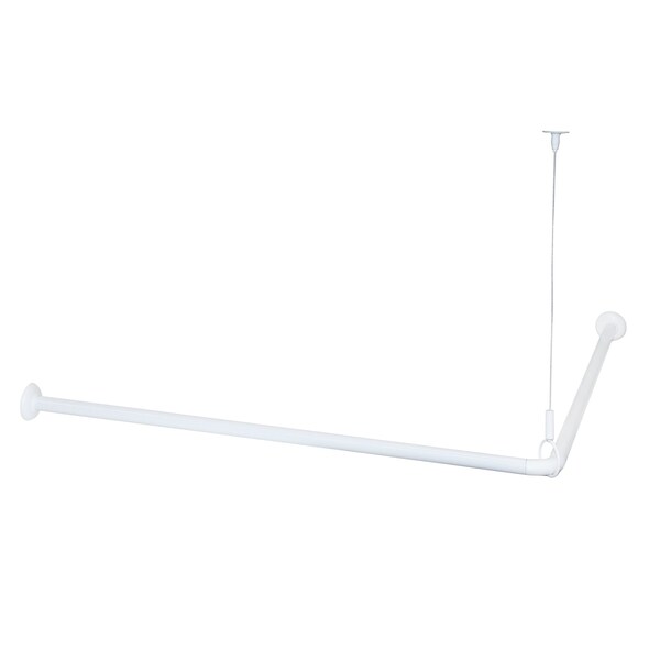 Kenney Mfg Corner Permanent Mount Shower Curtain Rod, 36in x 36in, White - KN61423