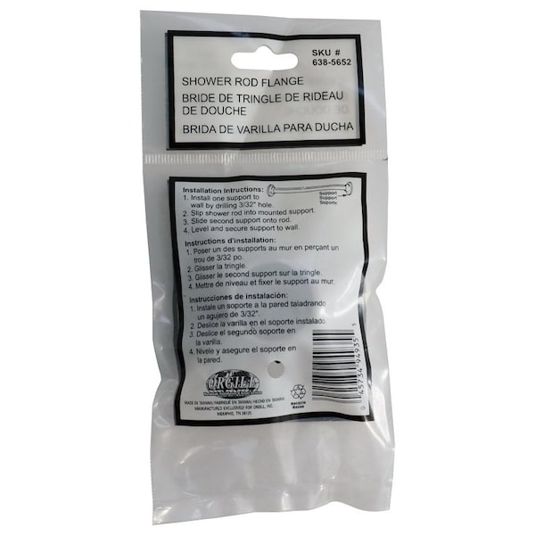 Prosource Exclusively Orgill Shower Rod Flange, Steel, For 1 in OD Shower Rod - PMB-003