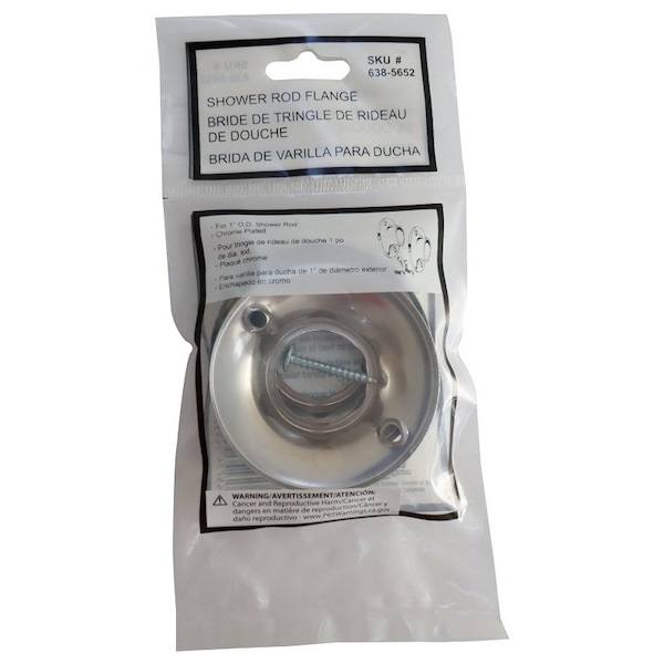 Prosource Exclusively Orgill Shower Rod Flange, Steel, For 1 in OD Shower Rod - PMB-003
