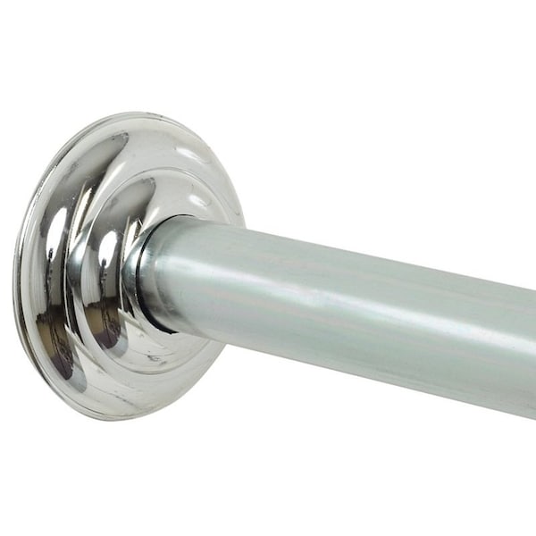 Zenna Home Shower Rod, 41 to 72 in L Adjustable, Steel, Chrome - 653SS/648SS