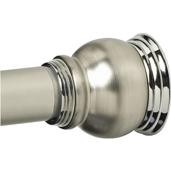Zenna Home Zenithen Adjustable Tension Shower Rod, 72 in OAL, 1 in Dia, Aluminum, ChromeSatin Nickel - 663ALNS