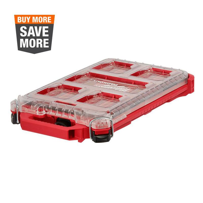 Milwaukee PACKOUT 5-Compartment Low-Profile Compact Small Parts Organizer - 48-22-8436