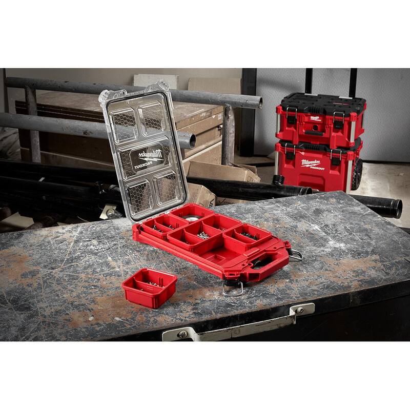 Milwaukee PACKOUT 5-Compartment Low-Profile Compact Small Parts Organizer - 48-22-8436