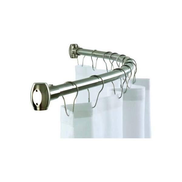 Bradley Bradley Corporation 58"W Shower Curtain Rod, Bright Polished Stainless Steel - 9530-607800 - 9530-607800