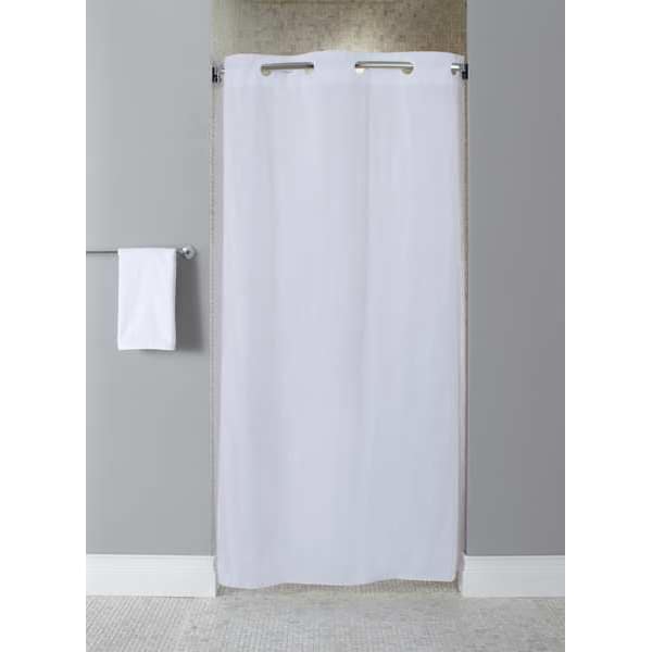 Hookless Shower Curtain, Vinyl, White, 42 in W, 74 in L - HBH10GA014274AM