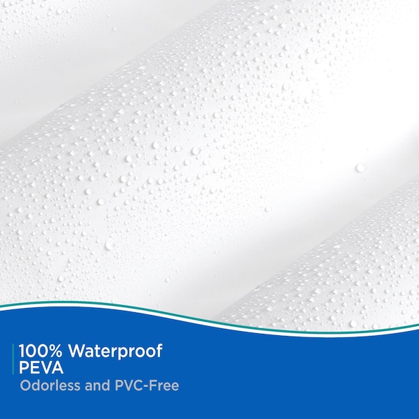 Kenney Mfg Heavyweight PEVA Shower Curtain Liner, White - KN61450