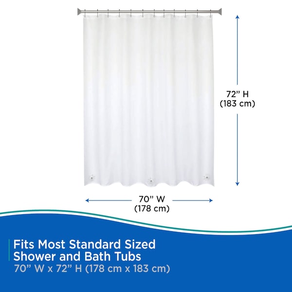 Kenney Mfg Heavyweight PEVA Shower Curtain Liner, White - KN61450