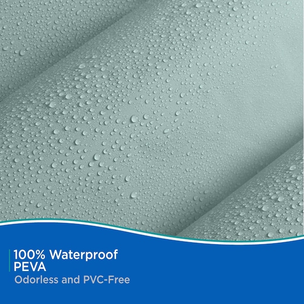 Kenney Mfg Medium Weight PEVA Shower Curtain Liner, 70in W x 72in H, Dusty Blue - KN61437