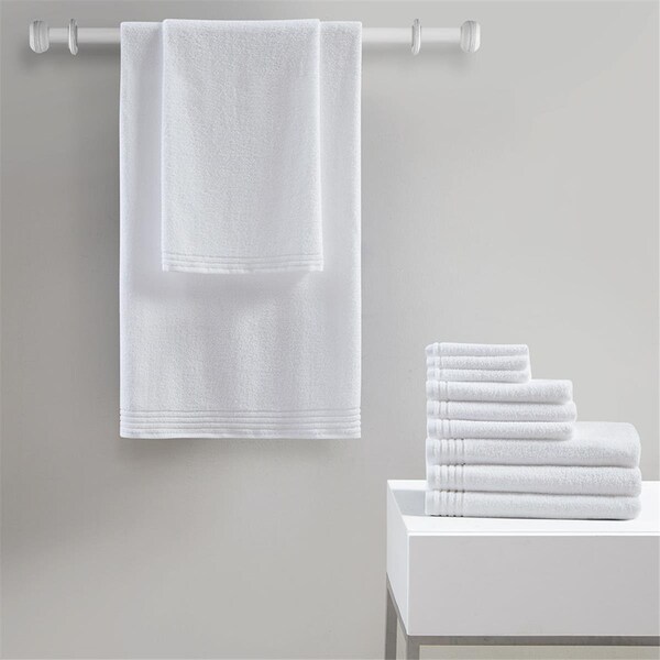 510 Design White 100 Percent Cotton Bath Towel Set, 12 Piece - 5DS73-0200