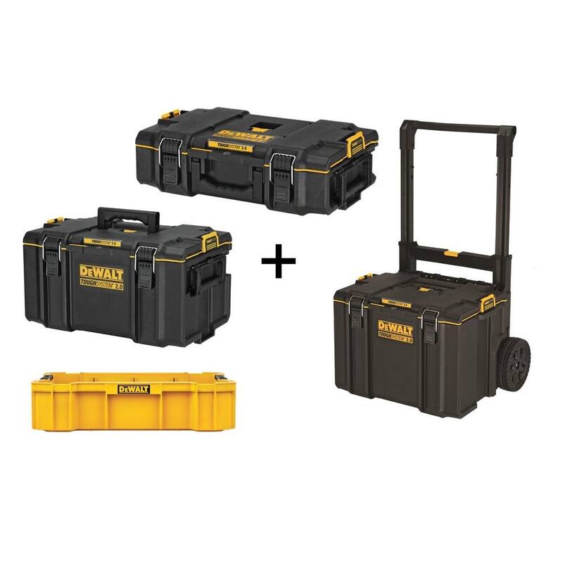 DEWALT TOUGHSYSTEM 2.0 22 in. Small Tool Box, TOUGHSYSTEM 2.0 24 in. Mobile Tool Box, 22 in. Medium Tool Box and Deep Tool Tray - DWST08165005020