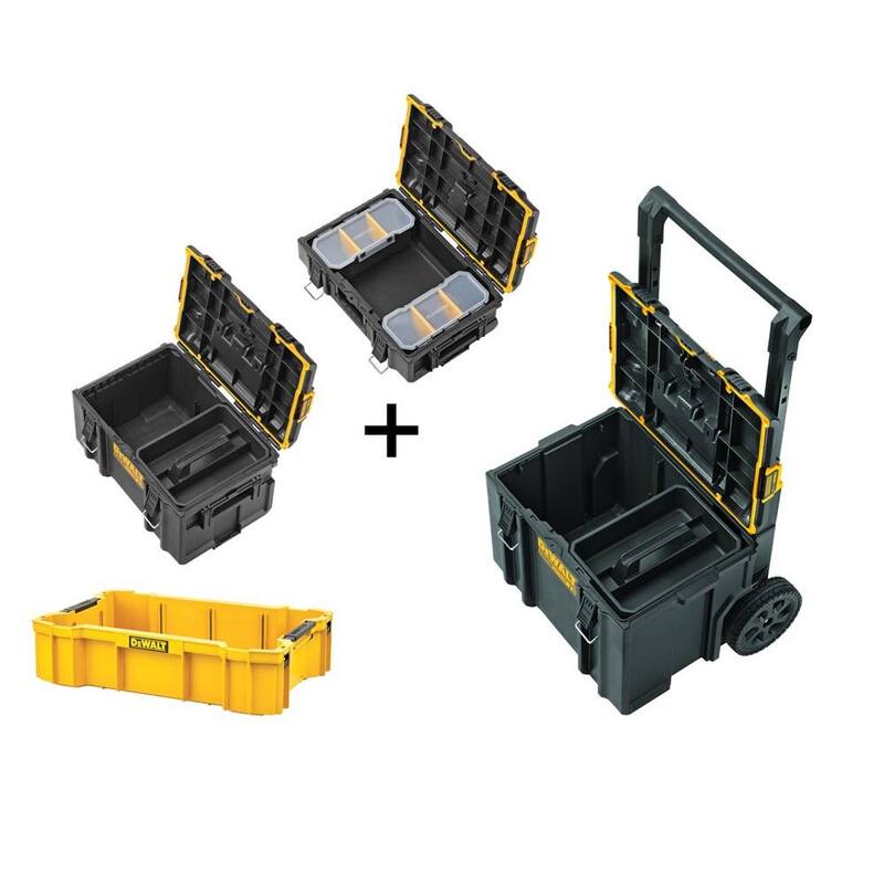 DEWALT TOUGHSYSTEM 2.0 22 in. Small Tool Box, TOUGHSYSTEM 2.0 24 in. Mobile Tool Box, 22 in. Medium Tool Box and Deep Tool Tray - DWST08165005020