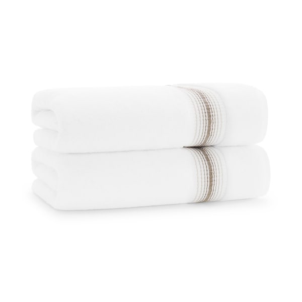 Monarch Brands Turkish Bath Towels, 30in x 60in, Striped , Sand, 2PK - PNP-BT-STT-3060-18-SND
