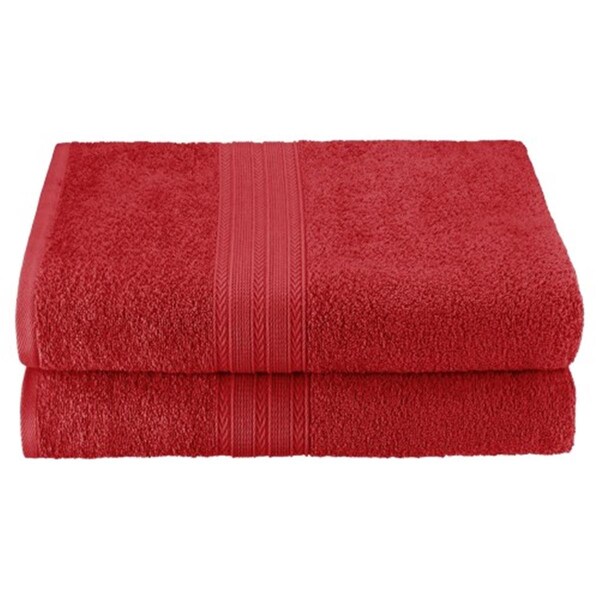Superior Superior EF-BSHEET CB Eco-Friendly 100 Percent Ringspun Cotton Bath Sheet Towel Set - Cranberry; 2 Pieces - EF-BSHEET CB