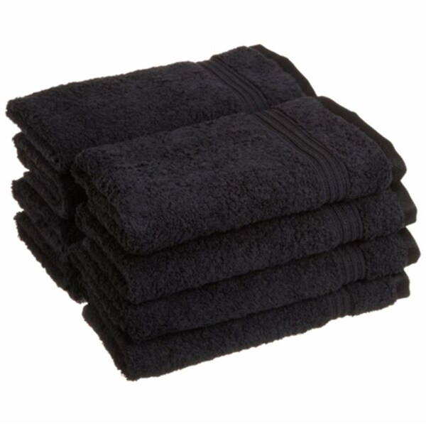 Superior Superior Egyptian Cotton 8-Piece Hand Towel Set  Black - NS HTOWEL BK