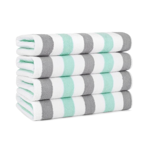Monarch Brands Cabo Cabana Towels, Grey/Green, 24PK - CABOCABANA-GY/GR-CS