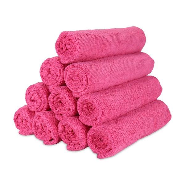 Monarch Brands Microfiber Hand Towels, 16in x 27in - Hot Pink, 12PK - PNP915105HP