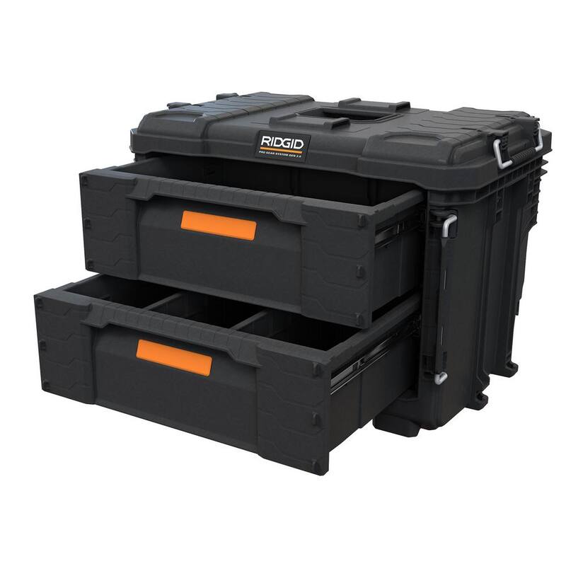 RIDGID 2.0 Pro Gear System 22 in. XL 2 Drawers Modular Tool Box Storage - 257067