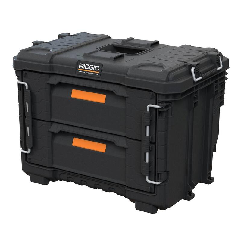 RIDGID 2.0 Pro Gear System 22 in. XL 2 Drawers Modular Tool Box Storage - 257067