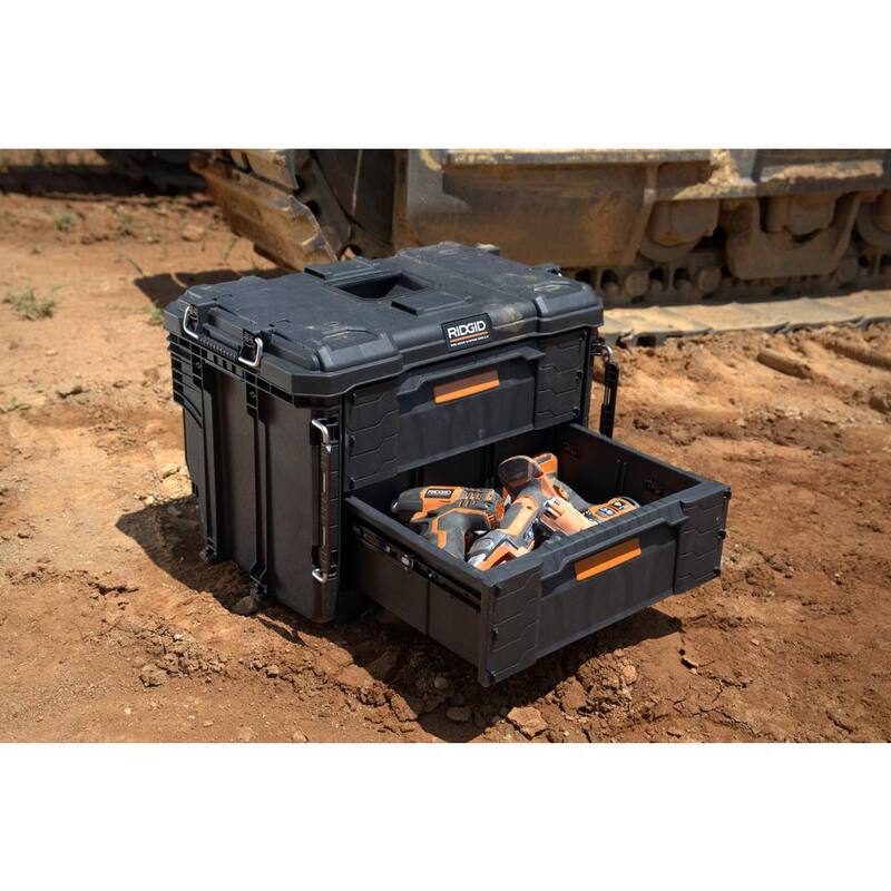 RIDGID 2.0 Pro Gear System 22 in. XL 2 Drawers Modular Tool Box Storage - 257067