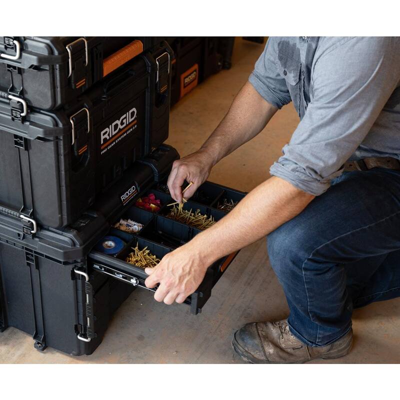 RIDGID 2.0 Pro Gear System 22 in. XL 2 Drawers Modular Tool Box Storage - 257067
