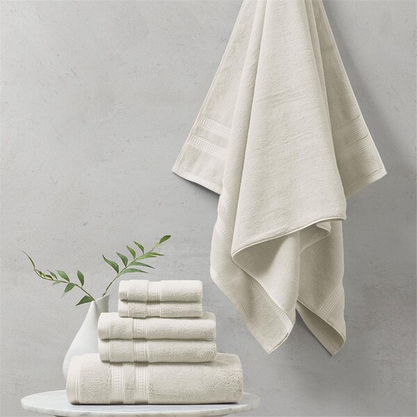 Beautyrest Ivory 100 Percent Cotton Feather Soft Towel Set, 6 Piece - BR73-2436