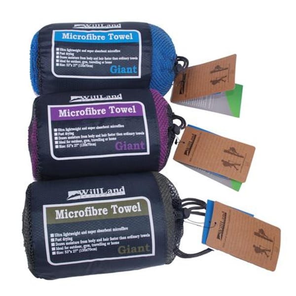 Willland Outdoors Travel Towel Giant, Purple - Micro Fibre - T60724