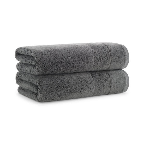 Monarch Brands Turkish Bath Towels, 30in x 60in, Solid , Pewter, 2PK - PNP-BT-TS-3060-18-PTR