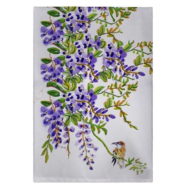 Betsy Drake Betsy Drake GT959 20 x 20 in. Wisteria & Bird Guest Towel - GT959