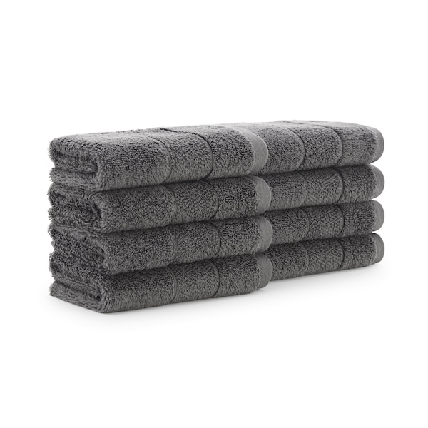 Monarch Brands Turkish Washcloths, 13in x 13in, Solid , Pewter, 8PK - PNP-WC-TS-1313-1-75-PTR