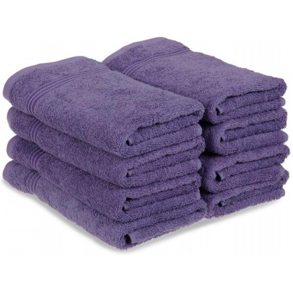 Superior Superior Egyptian Cotton 8-Piece Hand Towel Set  Royal Purple - NS HTOWEL RP
