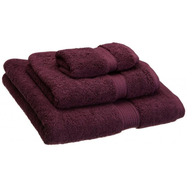 Superior 900GSM Egyptian Cotton 3-Piece Towel Set  Plum - 900GSM 3 PC SET PL