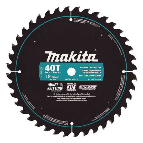 Makita Miter Saw Blade, 10" x 5/8", 40T - A-94758