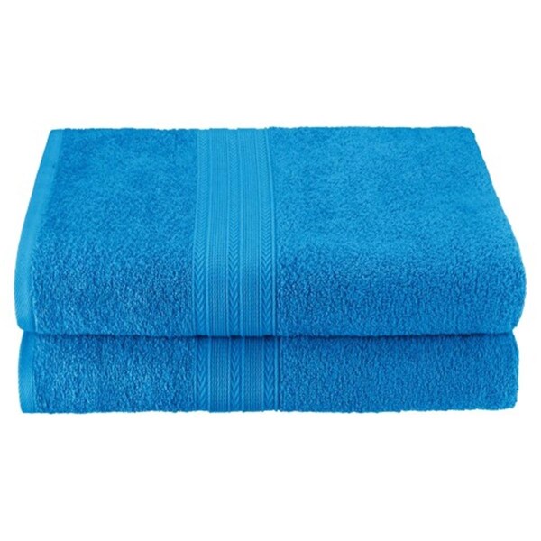 Superior Eco-Friendly 100 Percent Ringspun Cotton Bath Sheet Towel Set - Aster Blue, 2 Pieces - EF-BSHEET AB