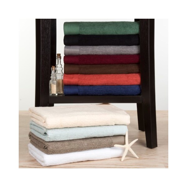 Hastings Home Hastings Home Ribbed 100 Percent Cotton 10 Piece Towel Set - Green - 408932GLU