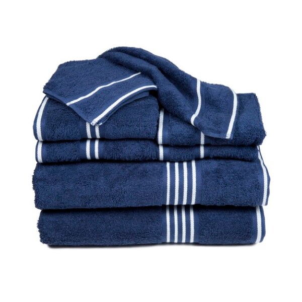 Hastings Home Hastings Home Rio 8 Piece 100 Percent Cotton Towel Set - Navy - 198727KQK