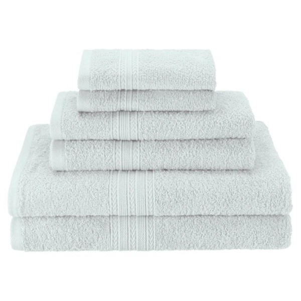 Superior Eco-Friendly 100 Percent Ringspun Cotton Towel Set - Aqua Marine, 6 Pieces - EF-6 PC SET AM