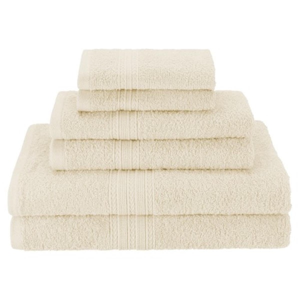 Superior Superior EF-6 PC SET IV Eco-Friendly 100 Percent Ringspun Cotton Towel Set - Ivory; 6 Pieces - EF-6 PC SET IV