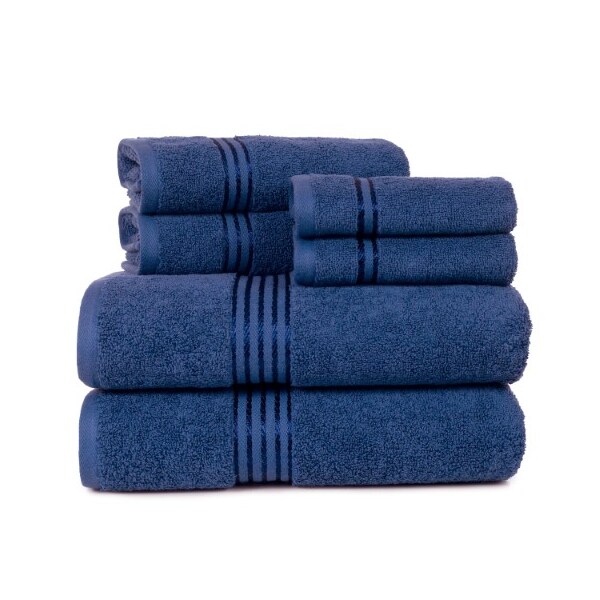 Hastings Home Hastings Home 100 Percent Cotton Hotel 6 Piece Towel Set - Navy - 481347XQF
