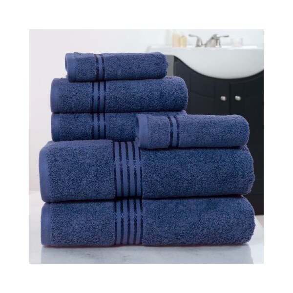 Hastings Home Hastings Home 100 Percent Cotton Hotel 6 Piece Towel Set - Navy - 481347XQF